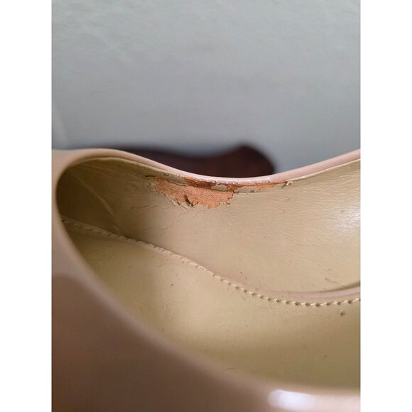 Michael Kors Nude Patent Leather Heels With Rhinestone Detail Size 6.5M - Picture 13 of 14